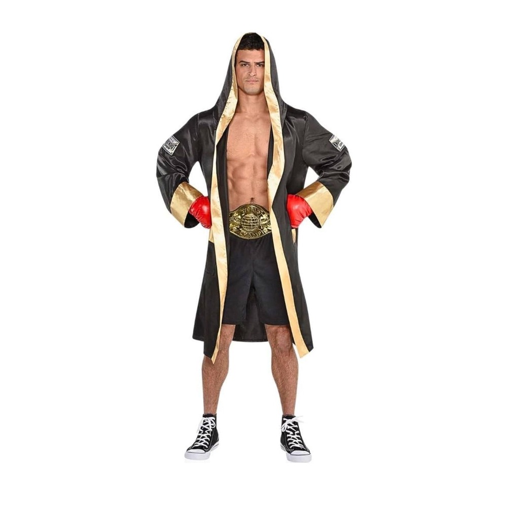 Men's Adult Black & Gold Robe, One Size